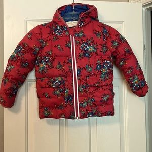 Hanna Andersson Floral Girls Puffer Jacket, Size cm120 or US 6-7